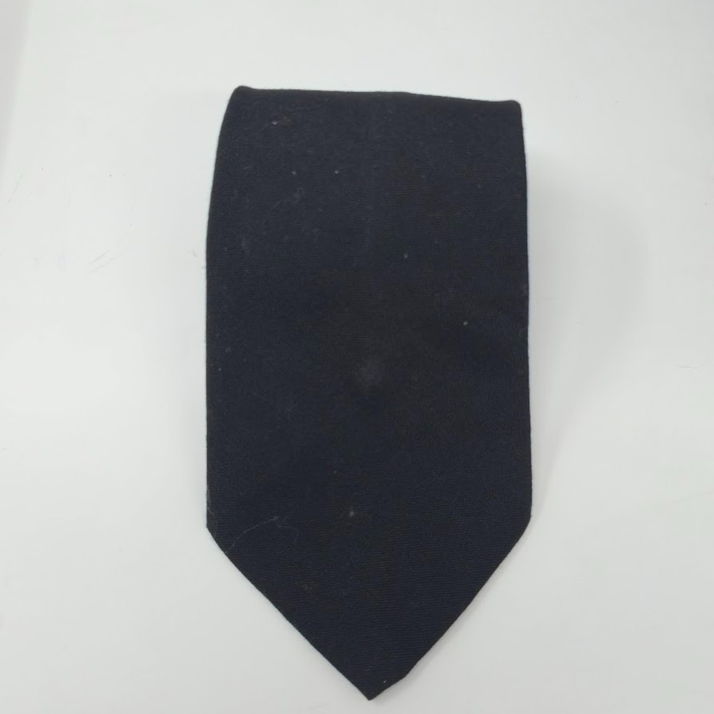 Berben Uniform Inc. Black Solid Dacron Rayon Tie